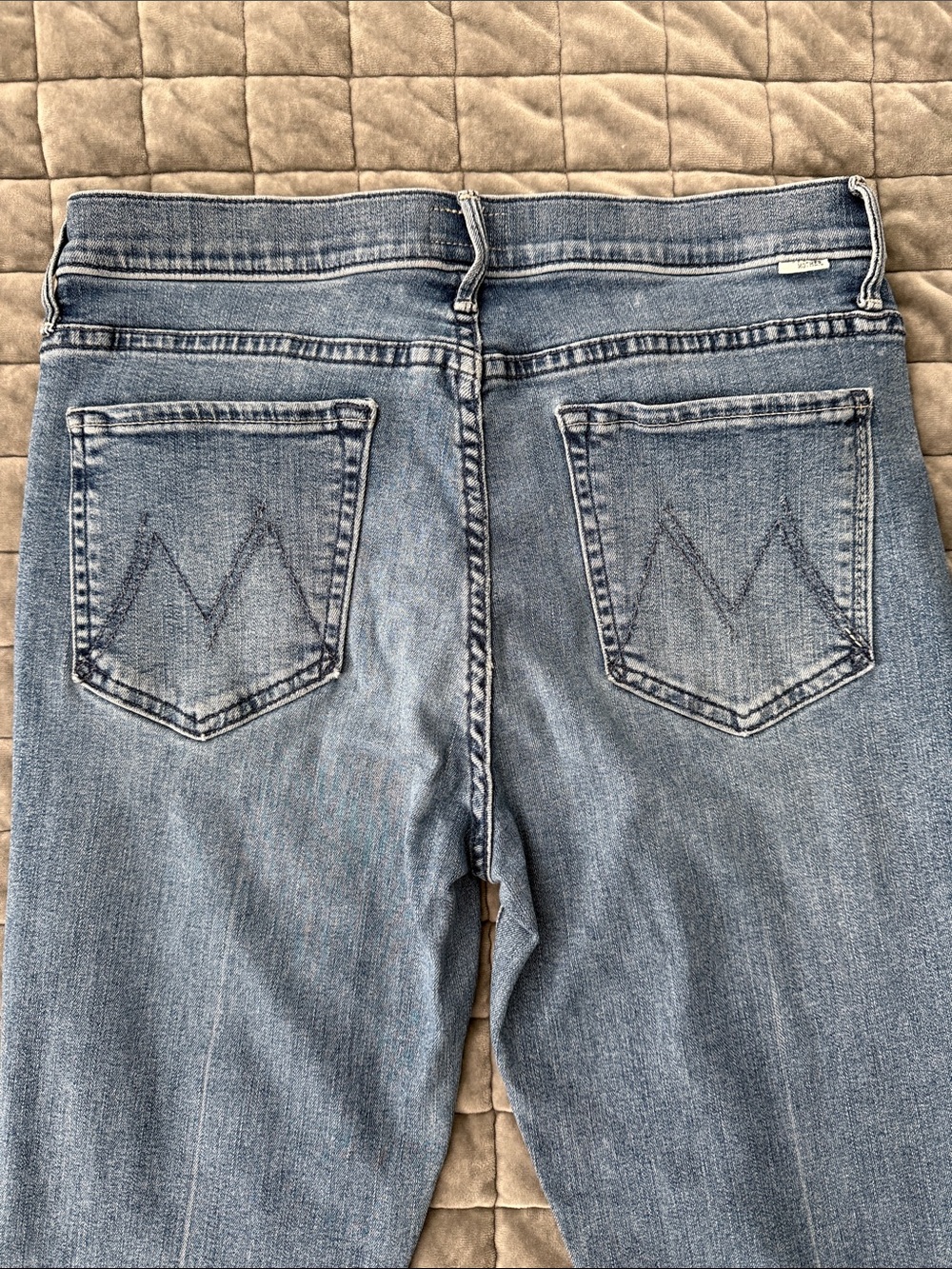 MOTHER Light Blue Frayed-Hem Bootcut Jeans - Picture 3 of 4